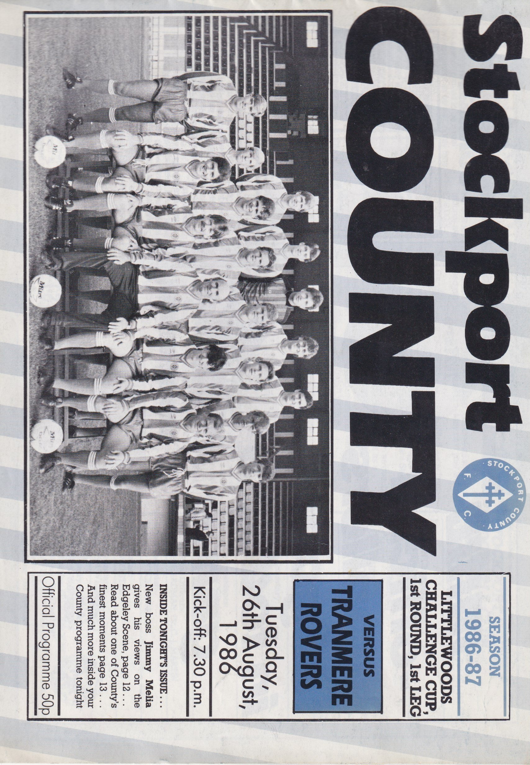 Stockport County v Tranmere Rovers match programme